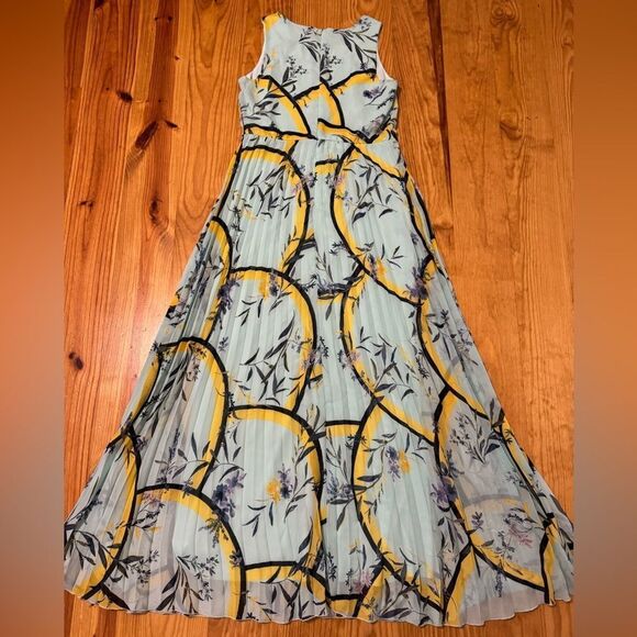 C EST 1946 Floral Pleated Maxi Dress Boho Sleeveless Flowy Lined Women’s SZ SM - Picture 12 of 12